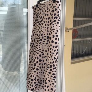 Leopard Print Midi Skirt in Gold and Black